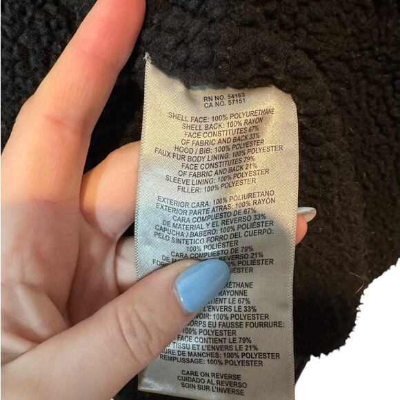 Levi's Black Faux Leather Sherpa Trucker Jacket with Built in Hoodie XXL - Picture 5 of 7